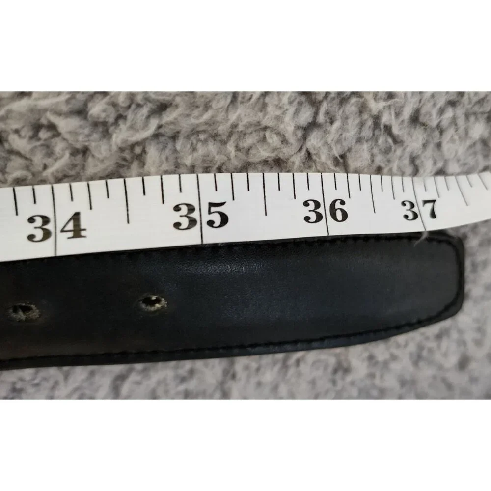 Vintage YSL Yves Saint Laurent Black‎ & Brown Reversible Leather Belt 37